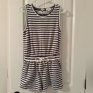 Evereve Dark Gray and White Striped Sleeveless Romper - perfect condition